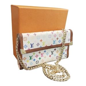 #03 Louis Vuitton Multicolor Porte Tresor Wallet Crossbody Takashi Murak…